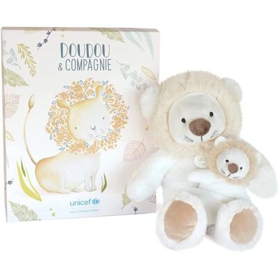 Doudou et Compagnie -Unicef Baby And Me - Löwe - 25 cm - Beige - Geschenkbox - Plüschtier Doudou et Compagnie -Unicef Baby And Me - Löwe - 25 cm - Beige - Geschenkbox - Plüschtier