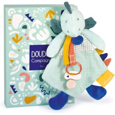 Doudou et Compagnie Dinosaurier Schmusetuch mit Schnullerkette - Baby Geschenk Doudou et Compagnie Dinosaurier Schmusetuch mit Schnullerkette - Baby Geschenk