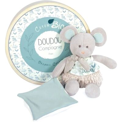 Doudou et Compagnie Bio Maus mit Schmusetuch - Olivgrün Plüschtier Doudou et Compagnie Bio Maus mit Schmusetuch - Olivgrün Plüschtier