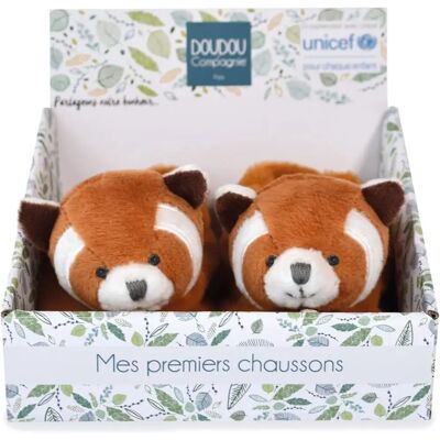 Doudou et Compagnie Unicef Babysocken mit Rassel - Panda Rot 0-6M Doudou et Compagnie Unicef Babysocken mit Rassel - Panda Rot 0-6M