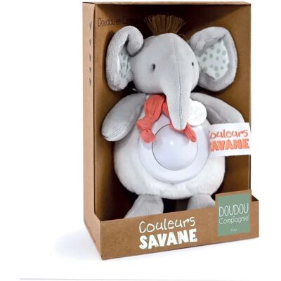 Doudou et Compagnie Olifanten Nachtlampje - Knuffel - 15cm Doudou et Compagnie Olifanten Nachtlampje - Knuffel - 15cm