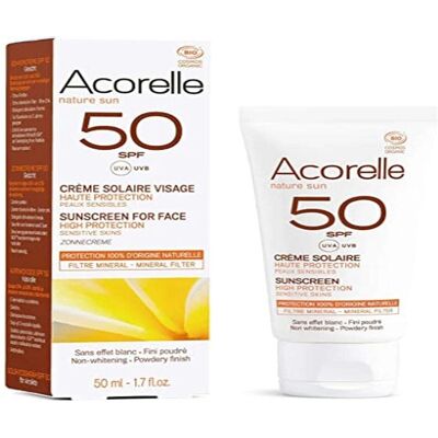 Acorelle SPF50 Natürliche Gesichts-Sonnencreme - Hoher Schutz & Pflege Acorelle SPF50 Natürliche Gesichts-Sonnencreme - Hoher Schutz & Pflege