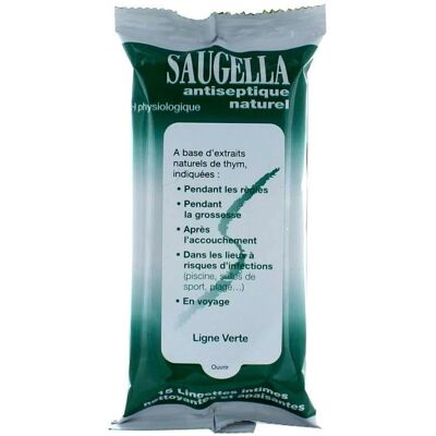 Lingettes Intimes Antiseptiques Naturelles Saugella - Sans Alcool - Publicité Lingettes Intimes Antiseptiques Naturelles Saugella - Sans Alcool - Publicité