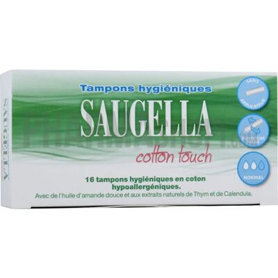 Tampons Saugella Cotton Touch Normaux - Hypoallergéniques, 16 pcs - Publicité Tampons Saugella Cotton Touch Normaux - Hypoallergéniques, 16 pcs - Publicité