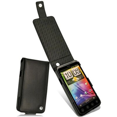 Coque en cuir Noreve Nappa Noire - Fine et Résistante - pour HTC Evo 3D Coque en cuir Noreve Nappa Noire - Fine et Résistante - pour HTC Evo 3D