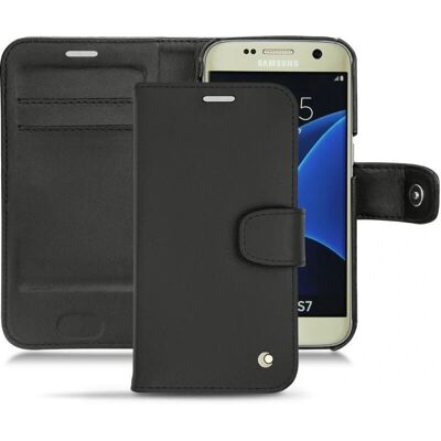 Custodia in pelle Noreve per Galaxy S7 - Nero - Protezione premium Custodia in pelle Noreve per Galaxy S7 - Nero - Protezione premium