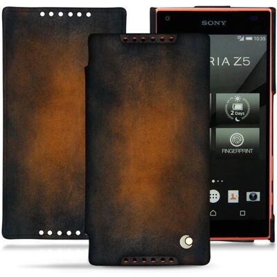 Housse en cuir Noreve pour Sony Xperia Z5 Compact - Noir, Fauve Housse en cuir Noreve pour Sony Xperia Z5 Compact - Noir, Fauve