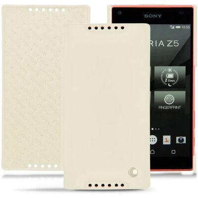 Housse en cuir blanc Noreve pour Sony Xperia Z5 Compact - Résistance aux chocs - Publicité Housse en cuir blanc Noreve pour Sony Xperia Z5 Compact - Résistance aux chocs - Publicité