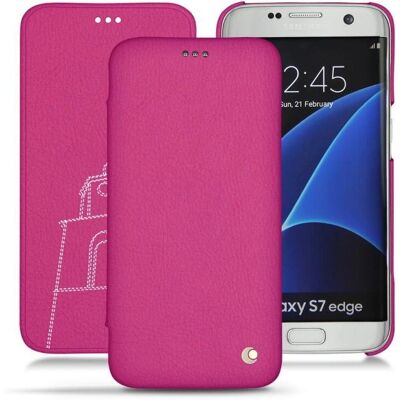 Coque en cuir rose Noreve pour Samsung Galaxy S7 Edge - Housse de téléphone - Publicité Coque en cuir rose Noreve pour Samsung Galaxy S7 Edge - Housse de téléphone - Publicité