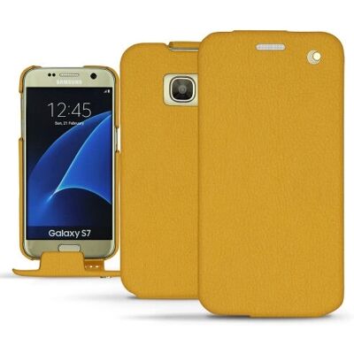 Noreve Étui en cuir pour Samsung Galaxy S7 - 5,1" Jaune Flip - Publicité Noreve Étui en cuir pour Samsung Galaxy S7 - 5,1" Jaune Flip - Publicité