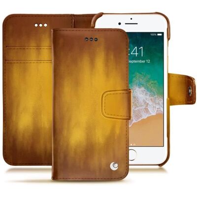 Coque portefeuille en cuir Noreve pour iPhone 7 Doré Coque portefeuille en cuir Noreve pour iPhone 7 Doré