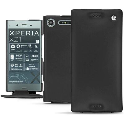 Custodia in pelle Noreve per Xperia XZ1 - Nero Custodia in pelle Noreve per Xperia XZ1 - Nero