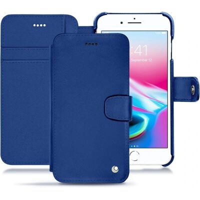 Custodia in Pelle Noreve per iPhone 8 Plus Blu - Accessorio Custodia in Pelle Noreve per iPhone 8 Plus Blu - Accessorio