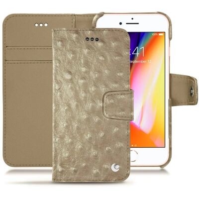 Noreve iPhone 8 Leder Geldbörse Hülle Grau - Handyhülle Noreve iPhone 8 Leder Geldbörse Hülle Grau - Handyhülle