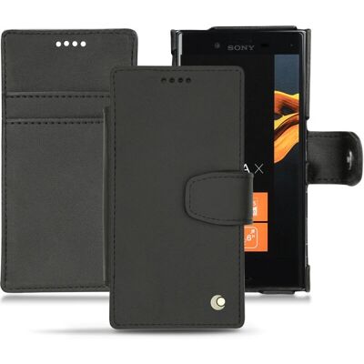 Coque en cuir Noreve pour Sony Xperia X Compact - Noir - Publicité Coque en cuir Noreve pour Sony Xperia X Compact - Noir - Publicité