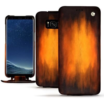 Coque en cuir Noreve pour Samsung Galaxy S8+ - Noir, Orange - Étui Coque en cuir Noreve pour Samsung Galaxy S8+ - Noir, Orange - Étui