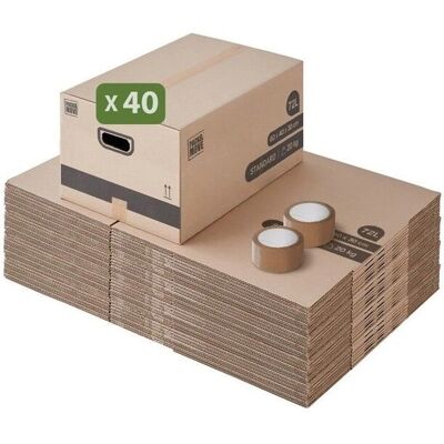 PACK AND MOVE - 40 boîtes 72L - 60x40x30cm - Boîtes de déménagement - Publicité PACK AND MOVE - 40 boîtes 72L - 60x40x30cm - Boîtes de déménagement - Publicité