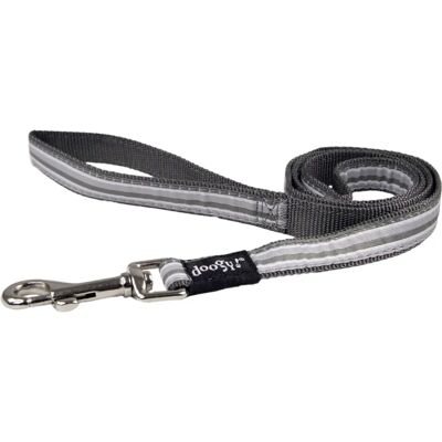 Laisse pour chien en nylon rayé gris Doogy - T2 - Publicité Laisse pour chien en nylon rayé gris Doogy - T2 - Publicité