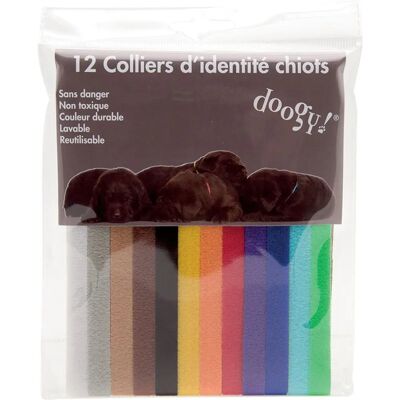 Ensemble de 12 colliers d'identification pour chiots et chatons - Publicité Ensemble de 12 colliers d'identification pour chiots et chatons - Publicité