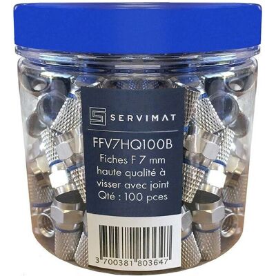 Servimat FFV7HQ100B - 100 Pièces Fiches à Visser 7mm de Haute Qualité - Composant Électronique - Publicité Servimat FFV7HQ100B - 100 Pièces Fiches à Visser 7mm de Haute Qualité - Composant Électronique - Publicité