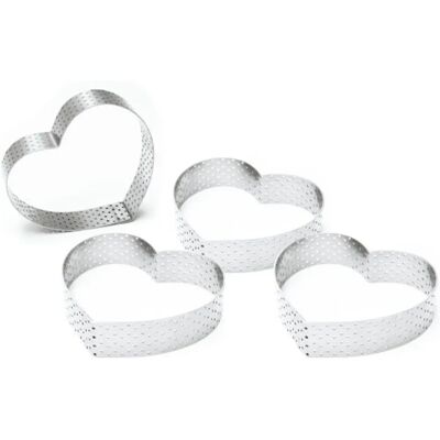 ScrapCooking Hartvormige Tarte Ringen - Set van 4, Goud ScrapCooking Hartvormige Tarte Ringen - Set van 4, Goud