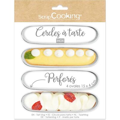 ScrapCooking Gouden Ovale Perforatie Taartringen - 15x4cm ScrapCooking Gouden Ovale Perforatie Taartringen - 15x4cm