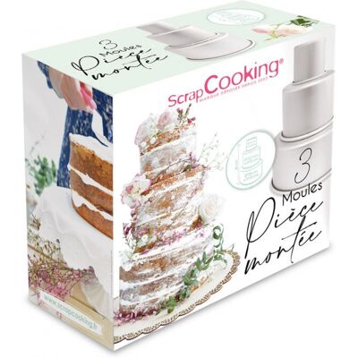 Stampo da forno ScrapCooking 1899 - Set di 3 formine impilabili per torte a strati Stampo da forno ScrapCooking 1899 - Set di 3 formine impilabili per torte a strati