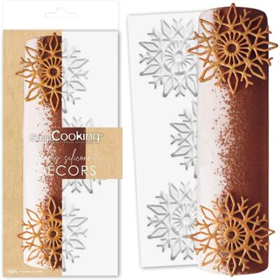 Marca Molde de Silicona de Copo de Nieve - Decoración de Postres - 28.3x18cm Marca Molde de Silicona de Copo de Nieve - Decoración de Postres - 28.3x18cm
