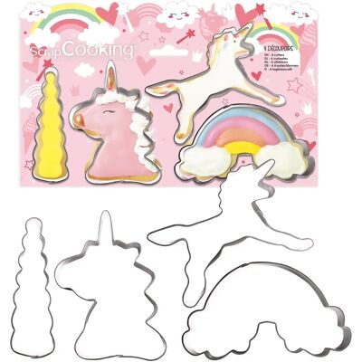 ScrapCooking Zestaw 4 foremek do ciastek w kształcie jednorożca - Cookie Cutters ScrapCooking Zestaw 4 foremek do ciastek w kształcie jednorożca - Cookie Cutters