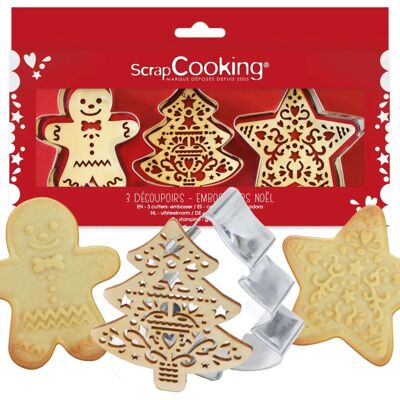 Kit de cortadores y relieves para pasteles clásicos ScrapCooking - Herramientas festivas Kit de cortadores y relieves para pasteles clásicos ScrapCooking - Herramientas festivas
