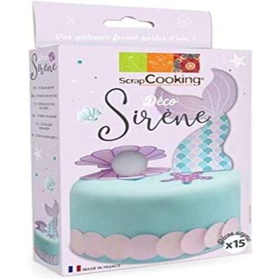 Kit de Décoration de Gâteau Sirène Scrapcooking - 15 Décors en Azyme Comestibles - Publicité Kit de Décoration de Gâteau Sirène Scrapcooking - 15 Décors en Azyme Comestibles - Publicité