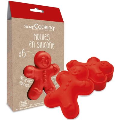 ScrapCooking - Stampi in silicone per omino di pan di zenzero - 6 pz - Forno sicuro ScrapCooking - Stampi in silicone per omino di pan di zenzero - 6 pz - Forno sicuro