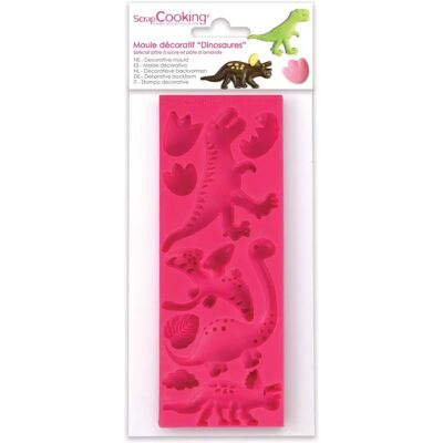 Molde de silicona rosa de dinosaurios - Decoración de pasteles Molde de silicona rosa de dinosaurios - Decoración de pasteles