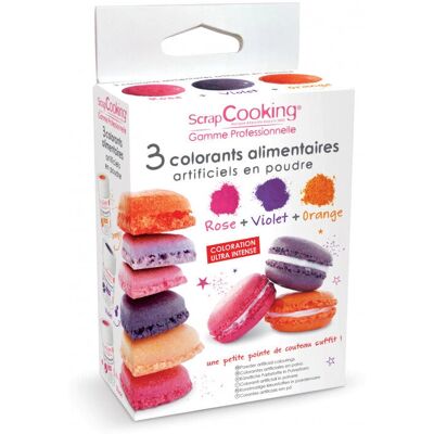Colorants alimentaires en poudre ScrapCooking orange, violet, rose - Publicité Colorants alimentaires en poudre ScrapCooking orange, violet, rose - Publicité
