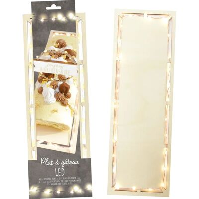 Assiette en bois LED ScrapCooking - Rectangle 30 x 12 x 0,2 cm - Plat de service - Publicité Assiette en bois LED ScrapCooking - Rectangle 30 x 12 x 0,2 cm - Plat de service - Publicité
