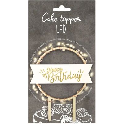 ScrapCooking Décoration de Gâteau LED - Joyeux Anniversaire - Topper en Bois LED - 12x10x0,5cm ScrapCooking Décoration de Gâteau LED - Joyeux Anniversaire - Topper en Bois LED - 12x10x0,5cm