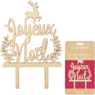 ScrapCooking Joyeux Noël houten taarttopper - Taartdecoratie ScrapCooking Joyeux Noël houten taarttopper - Taartdecoratie