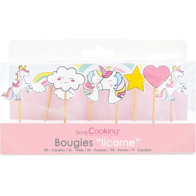 Bougies licorne ScrapCooking - Rose - 8 pièces - Décoration de gâteau Bougies licorne ScrapCooking - Rose - 8 pièces - Décoration de gâteau