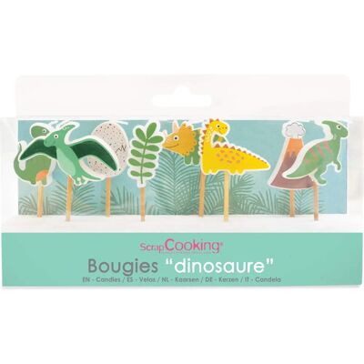 Bougies dinosaure Scrap Cooking - 8 pcs, 7 cm - Publicité Bougies dinosaure Scrap Cooking - 8 pcs, 7 cm - Publicité