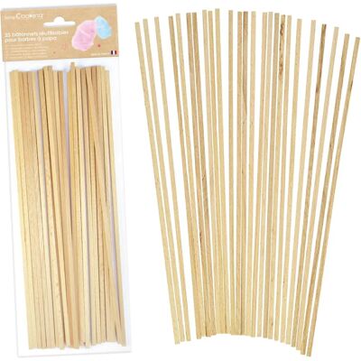 Bâtons en bois de hêtre réutilisables pour barbe à papa ScrapCooking - 25 - Publicité Bâtons en bois de hêtre réutilisables pour barbe à papa ScrapCooking - 25 - Publicité
