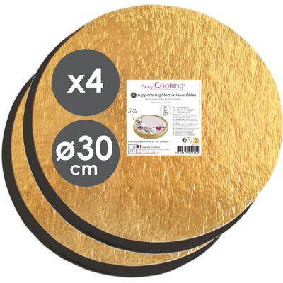 ScrapCooking 4 Cake Supports - Gold and Black - 30 cm - Cake Supports ScrapCooking 4 Cake Supports - Gold and Black - 30 cm - Cake Supports