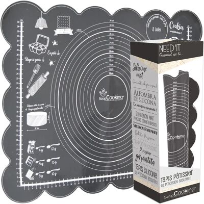 ScrapCooking Tapete de Silicona Negra - Tapete de Pastelería ScrapCooking Tapete de Silicona Negra - Tapete de Pastelería
