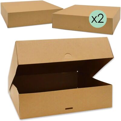 ScrapCooking 2 Scatole per Torte - Cartone Kraft per Alimenti - 32x32x8cm ScrapCooking 2 Scatole per Torte - Cartone Kraft per Alimenti - 32x32x8cm