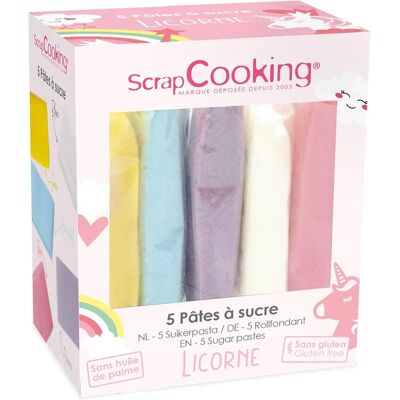 ScrapCooking 5 Impasti di Zucchero Unicorno - Pasta di Zucchero - Multicolore ScrapCooking 5 Impasti di Zucchero Unicorno - Pasta di Zucchero - Multicolore