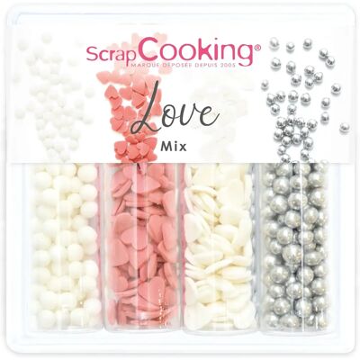 Perles blanches cœurs rouges perles argentées - Décorations - Assortiment sucré - Publicité Perles blanches cœurs rouges perles argentées - Décorations - Assortiment sucré - Publicité