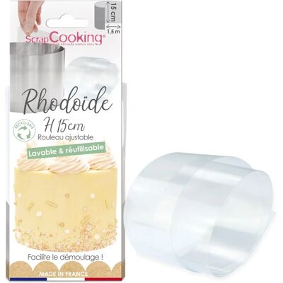 Ruban réutilisable ScrapCooking Rhodoid - Démoulage de gâteaux hauts, 1,5m x 15cm Ruban réutilisable ScrapCooking Rhodoid - Démoulage de gâteaux hauts, 1,5m x 15cm