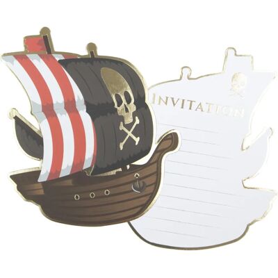 JADEO Cartes d'invitation de bateau pirate - Invitations JADEO Cartes d'invitation de bateau pirate - Invitations