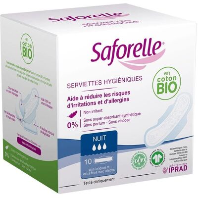 Saforelle Nacht Sanitary Pads met Vleugels - Absorptieproducten Saforelle Nacht Sanitary Pads met Vleugels - Absorptieproducten