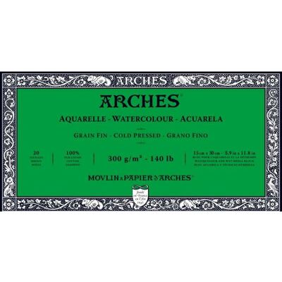 Arches Watercolor Paper - Cold Pressed 20 Sheets 15 x 30 cm Arches Watercolor Paper - Cold Pressed 20 Sheets 15 x 30 cm