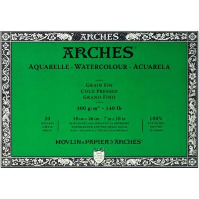 Bloc de watercolor Arches - 10" x 14" - Papier de qualité - Publicité Bloc de watercolor Arches - 10" x 14" - Papier de qualité - Publicité